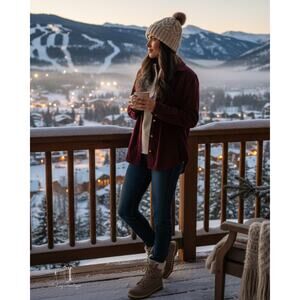 Jachs New York Rich Burgundy Corudroy Shirt for Women (M) C0042‎ NWT